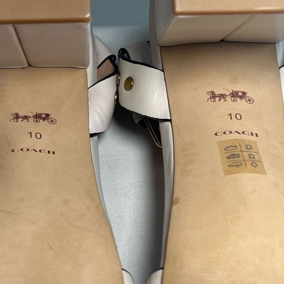 Coach White Margaret Block Heel Sandals Size 10 - Picture 8 of 10